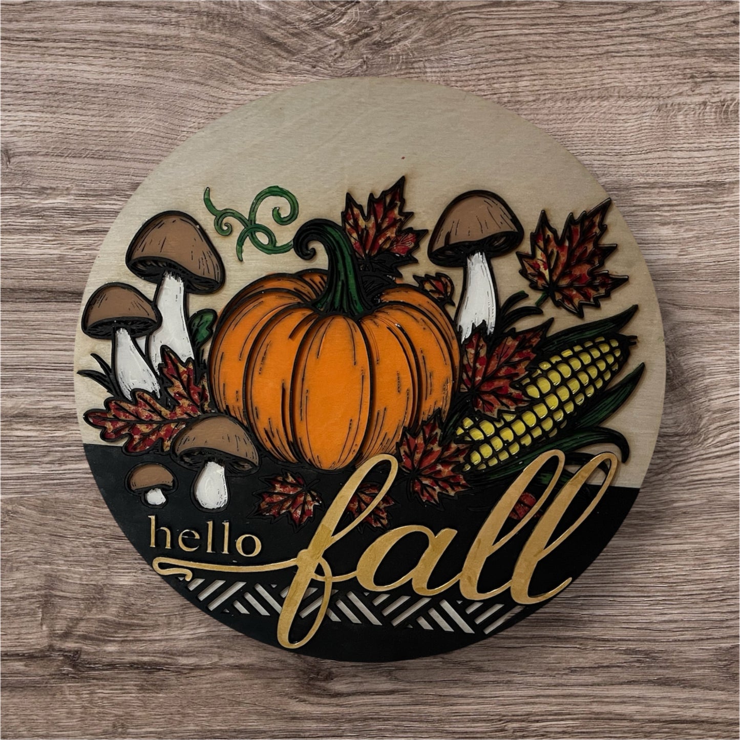 Hello Fall Football Door Hanger