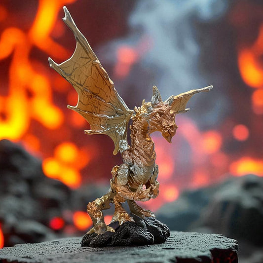 Gold Articulated Dragon with Wings