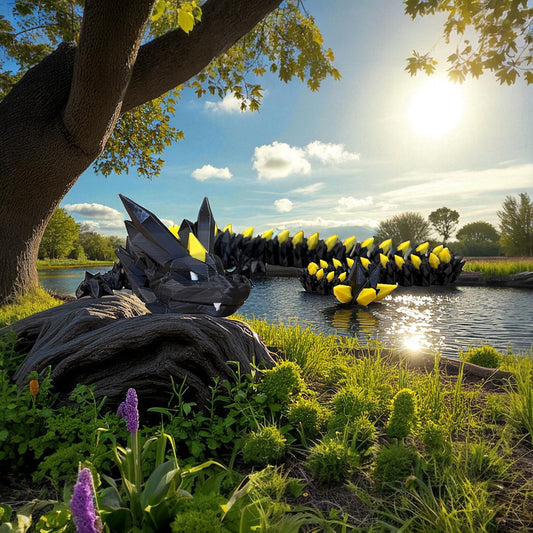 Black Dragon with Yellow Tips