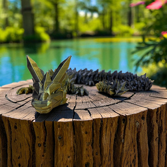 Gold Black Articulated Dragon