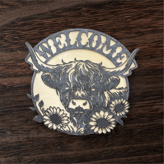 Highland Cow Door Hanger